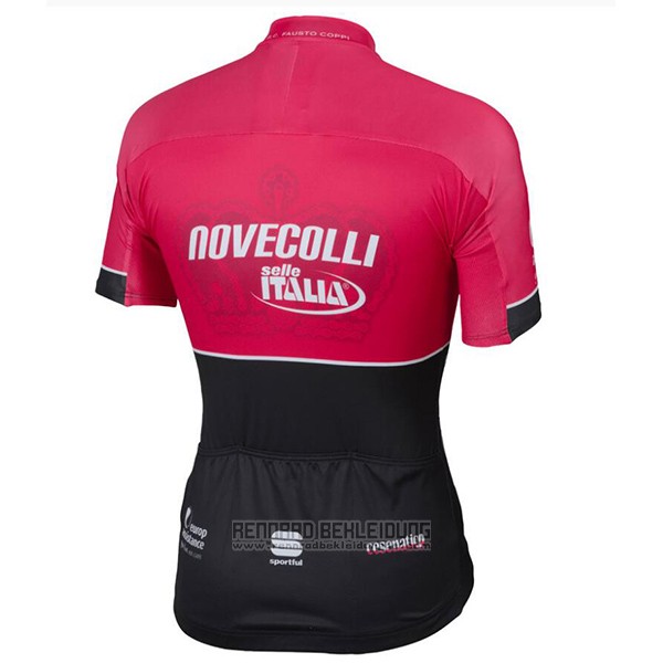 2017 Fahrradbekleidung Novecolli Rot und Shwarz Trikot Kurzarm und Tragerhose